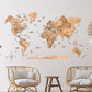 Wooden 3D World Wall Map • Light Colour