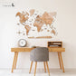 Wooden 3D World Wall Map • Light Colour