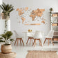 Wooden 3D World Wall Map • Light Colour