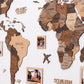 Wooden 3D World Wall Map • Multi Colour