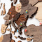 Wooden 3D World Wall Map • Multi Colour