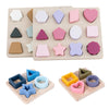 Montessori Geometric Shape Puzzles •  Wooden & Silicone