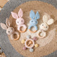 Montessori Baby Teether Rattle • Hand Crochet Animals