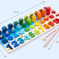 Montessori Wooden Matching Numbers & Shapes Fishing Puzzle