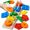 Montessori Wooden Sorting & Stacking • Puzzle Pegs